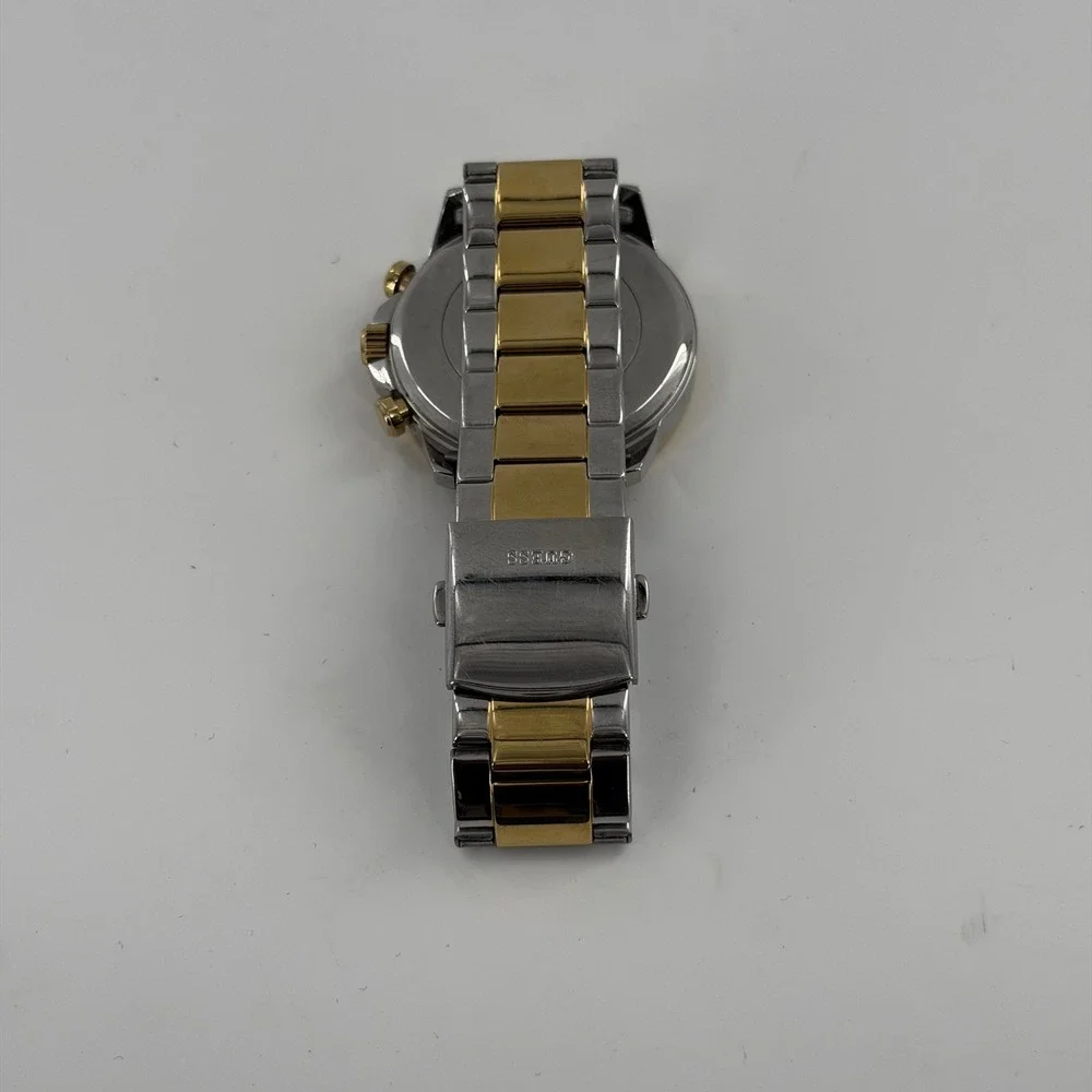 GUESS Mens Watch Two‎ Tone Stainless Steel Green Dial Multi Function GW0300G5